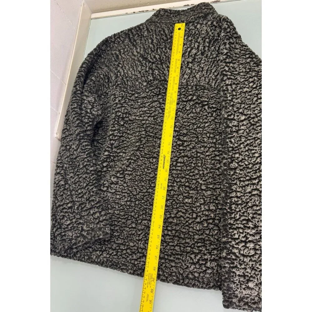 Carbon 2 Cobalt Sweater Jacket Mens XL Gray 1/4 Quarter Zip Sherpa Fleece Fuzzy